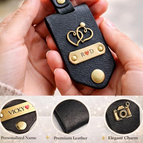 Image of Customized Leather Men's Wallet and Photo Keychain with Name and Charm | Personalized Birthday Gift for Men's | Gift for Men /Gift for Love /Gift for Husband