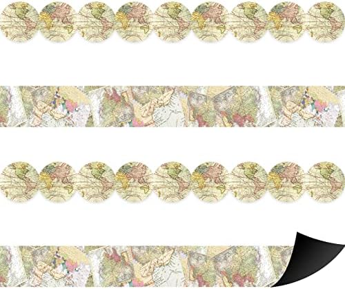 24Pcs Magnetic Travel The Map Classroom Bulletin Board Border Classroom Magnetic Border for Teacher Classroom Border Strips Classroom Decorations for Office Chalkboard Bulletin Board White Board Decor