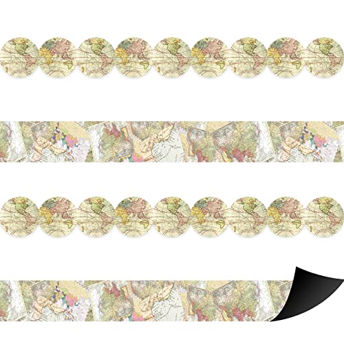 24Pcs Magnetic Travel The Map Classroom Bulletin Board Border Classroom Magnetic Border For Teacher Classroom Border Strips Classroom Decorations For Office Chalkboard Bulletin Board White Board Decor #TOP2