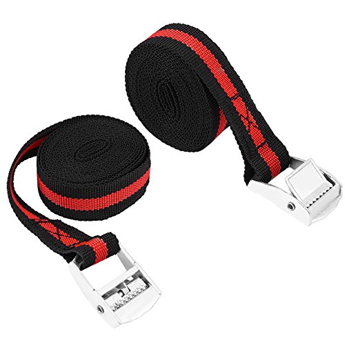 OVAQUIXI Ratcheting Tie-Down Strap,8ft 3color Cargo Strap 550lb Guaranteed Break Strength,Best for Moving,Securing Cargo (2 Pack)