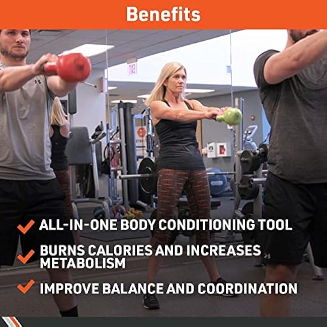 Body Sport Cast Iron Vinyl Coated Kettlebells ¨C Kettlebell for Weight Lifting ¨C Strength Training Kettlebell ¨C Professional Fitness for Gym & At Home