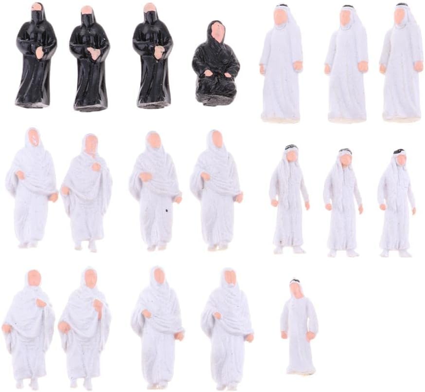 20Pcs Ho Scale 1:100 Model Railroad Train Figures Arabian Arabs People DIY Model Landscape Scenery AccessoriesCollectibles