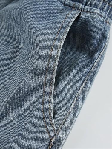 Mens Jeans Spring Summer Semi-Wide Leg Washed Casual Straight Denim Pants Comfortable Fashion4