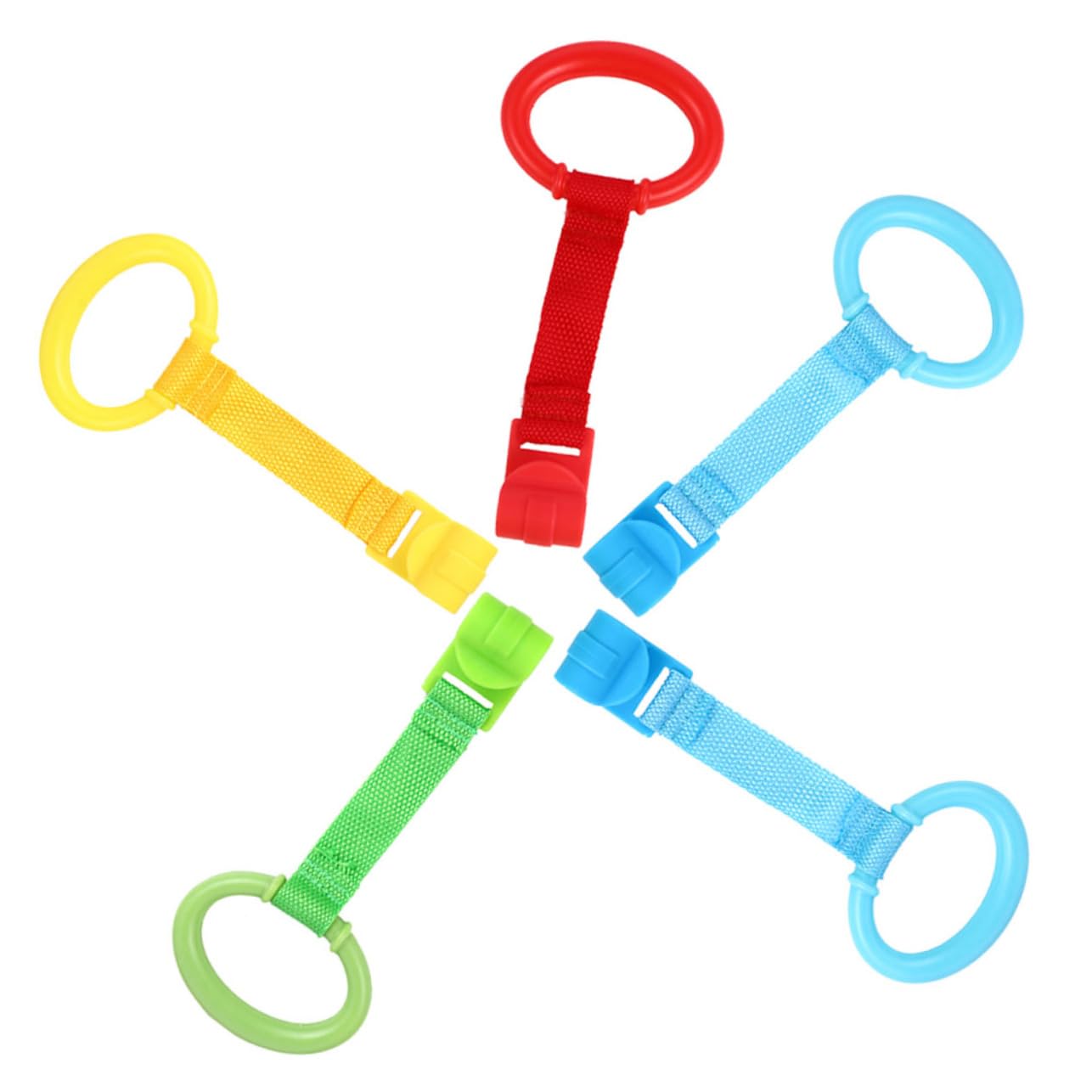 Milisten 5pcs Baby Pull up Rings for Playpen Crawl Helper Toys for Toddlers Walking Harness Pull Ring Set Infants Learning Stand up Tool