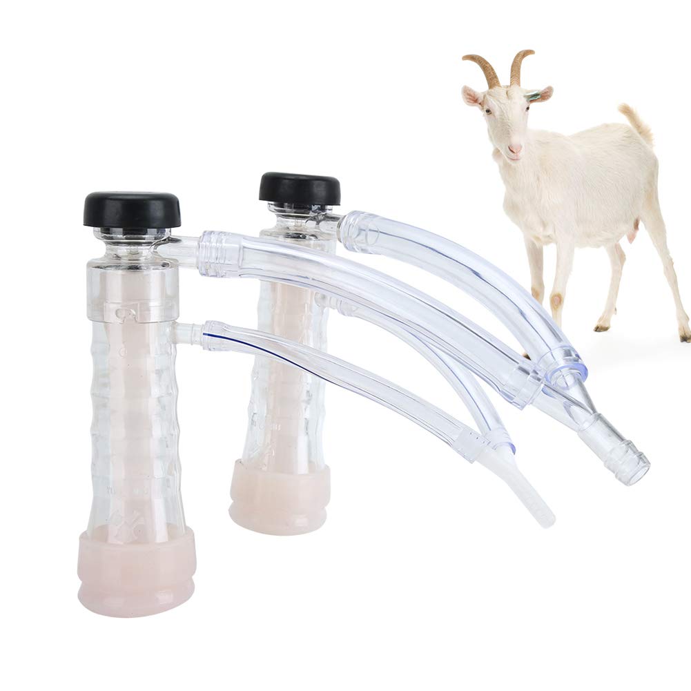 Cazas de tetino de ordeño de ordeño de cabra, dispositivo de ordeño de cabra, kits de accesorios de leche, con revestimientos de orillas dobles tetas, portátil