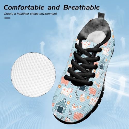 Animals Children's Running Shoes for Boys Girls Lace Up Casual Running Sneakers Lightweight Athletic Outdoor Tennis Shoes for Little Kid Size11-13/ Big Kids Size1-53