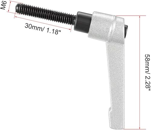 Miniatura 20 de uxcell M8 x 1.260 in mango ajustable palanca de sujeción rosca botón trinquete macho roscado perillas de tornillo de liberación rápida pernos