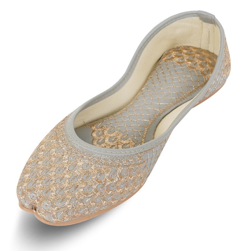 Image of DFR Women Juti | Embroidered Rajasthani Mojari Girls Shoe