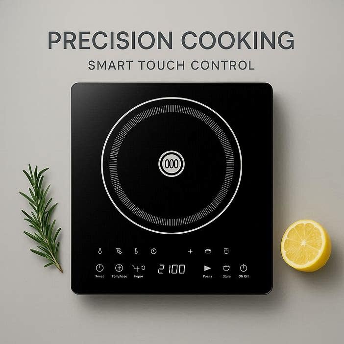 Image of Drumstone (𝐄𝐱𝐥𝐮𝐬𝐢𝐯𝐞 𝟐𝟎 𝐘𝐞𝐚𝐫𝐬 𝐰𝐚𝐫𝐫𝐚𝐧𝐭𝐲) Drumstone 2000W Induction Cooktop : Fast Heating Portable Stove : Touch Control : Energy Efficient Glass Top for Home Kitchen