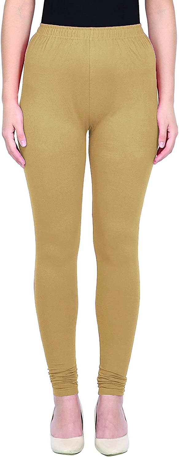 PBH Corner Cotton Lycra Women's Stretch Fit Leggings for Women (Free Size, Pack of 1) (XXL) Beige