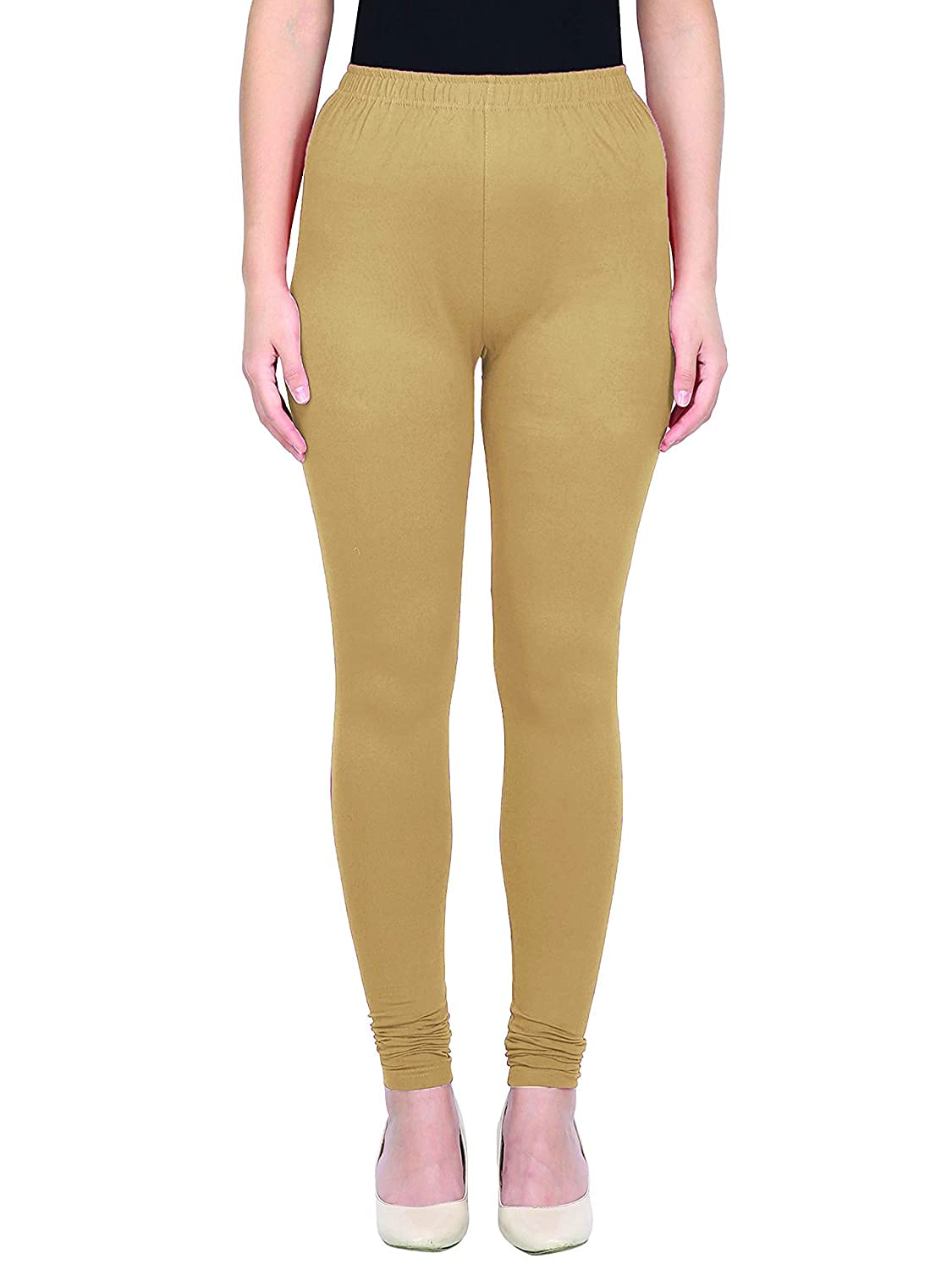 PBH Corner Cotton Lycra Women's Stretch Fit Leggings for Women (Free Size, Pack of 1) (XXL) Beige