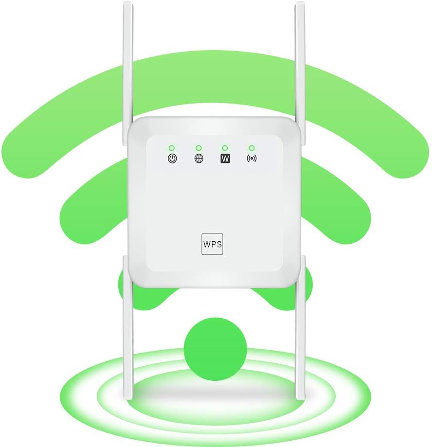 WiFi Range Extender Wireless Signal Repeater Booster, Extend WiFi Signal to Smart Home & Alexa Devices High Resolution Support Desktop Laptop