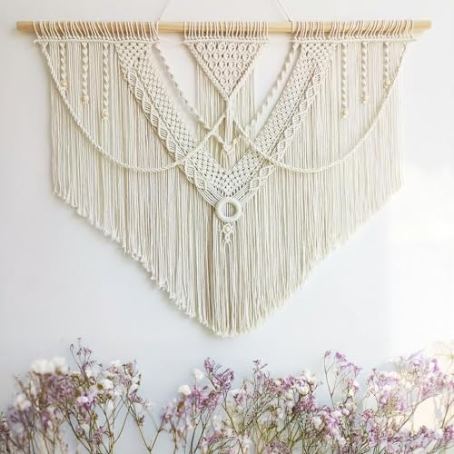 Giftpot Macrame 110cm(W) x 82cm(H) Boho Tapestry, Large, Handmade...