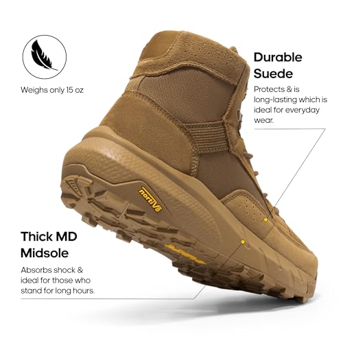 NORTIV 8 Men's Lightweight Casual Work Boots Leather Military Outdoor Hiking Motorcycle Combat Boots Commando3