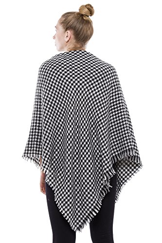 BYOS Womens Chunky Plaid Tartan Checked Soft Brushed Scarf Wrap Tassel Trims3