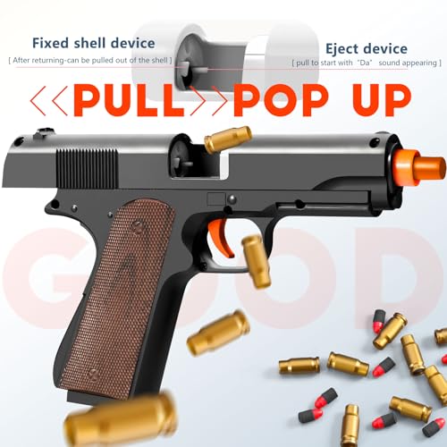 Serfiman HB01 Soft Bullet Foam Shell Ejecting Blasters Pellet Ball Pistol Realistic Toy Dart Hand Gun Cool Stuff That Look Real Fake Model Stress Shot thumb #4