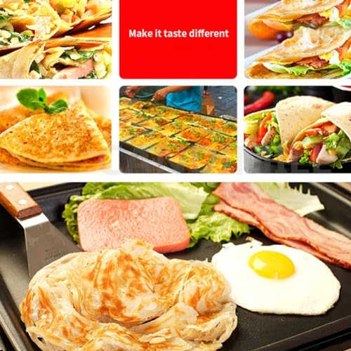 Elektrischer Crêpe-Pfannkuchen-Maker, manuelle rotierende Pfannkuchenmaschine, Kochplatte, Tischkochfeld, Kochplatte, Herd, Gusseisen-Heizplatte, Antihaft-Pfanne, für Eier, Speck, Küche, Restaurant – Bild 7