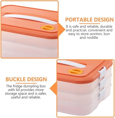 Miniatura 2 de DOITOOL Caja del congelador de la bola de masa hervida Refrigerador Contenedor de almacenamiento de alimentos Caja: 3- Capa plana Refrigerador