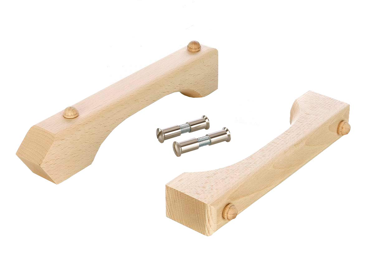 Eliga Door Handle Set Suitable for Glass Door Roller Latches, Wood-coloured, 2 Stück (1er Pack)