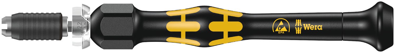 Wera, 1430 Kraftform Micro ESD Giravite dinamometrico regolabile con porta-inserti a cambio rapido, 0,02-0,11 Nm