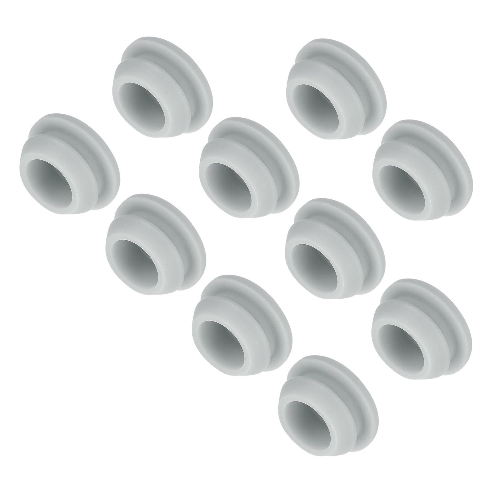 MECCANIXITY 10pcs Silicone Snap in Locking Hole Plugs,11mm/0.4 Inch Mounting Diameter Narrow Groove Width 2mm Panel Seal Cover Round for Kitchen Bulkheads Waterproof Sealing Plugs Grey