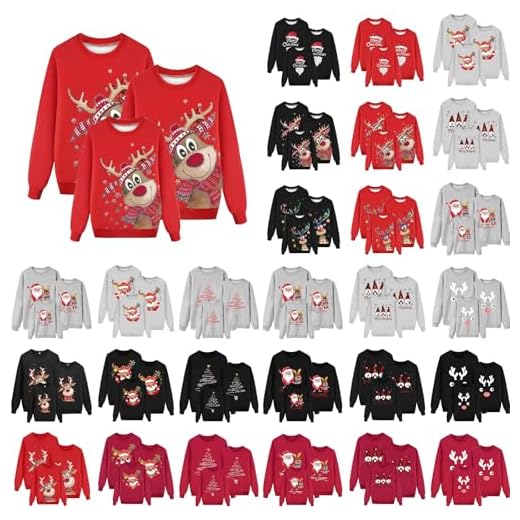 Genérico Jersey Navideñas Familiares - Jersey de Punto Copos de Nieve de Renos para Hombre Mujer y Niños - Jerseys de Navidad para Parejas para el Invierno Ropa Jersey Navideña Familiar#02