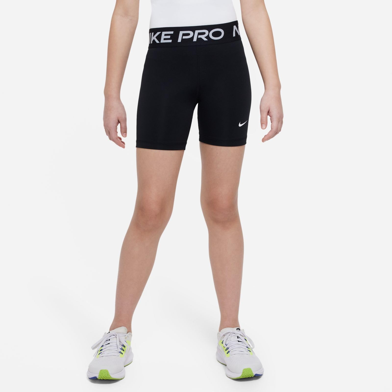 Nike Dziewczęce spodenki G Np Df 5In Szorty, Czarne/Białe, FB1081-010, XL