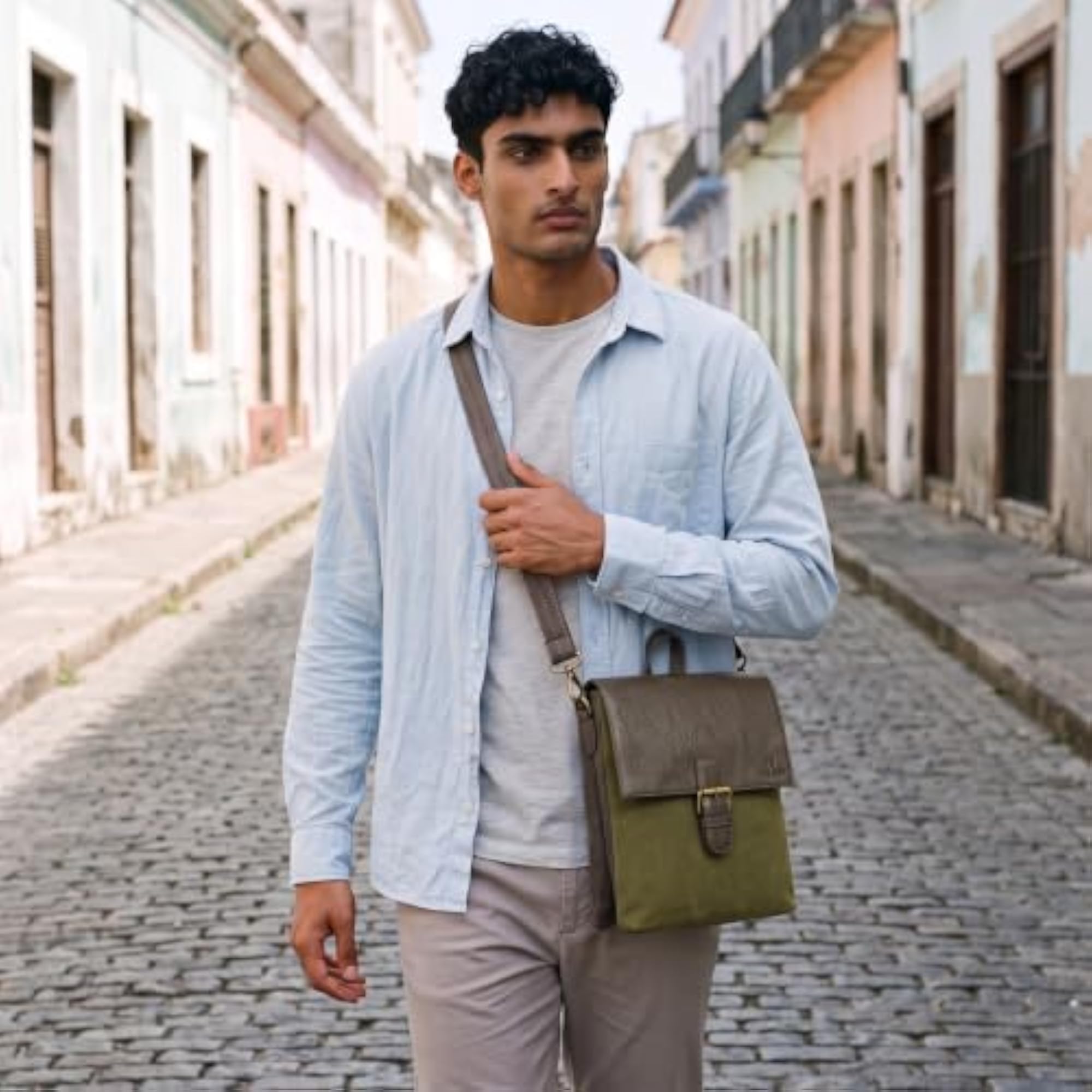 Vegan Leather Unisex Sling Bag, Travel & Office