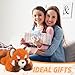 Imagen de Orablooiva Peluche Panda Rojo Adorable Juguete De Felpa Panda Rojo Muñeco De Peluche Panda Animal De Peluche Regalo Gris Suave Para Niños Y Niñas