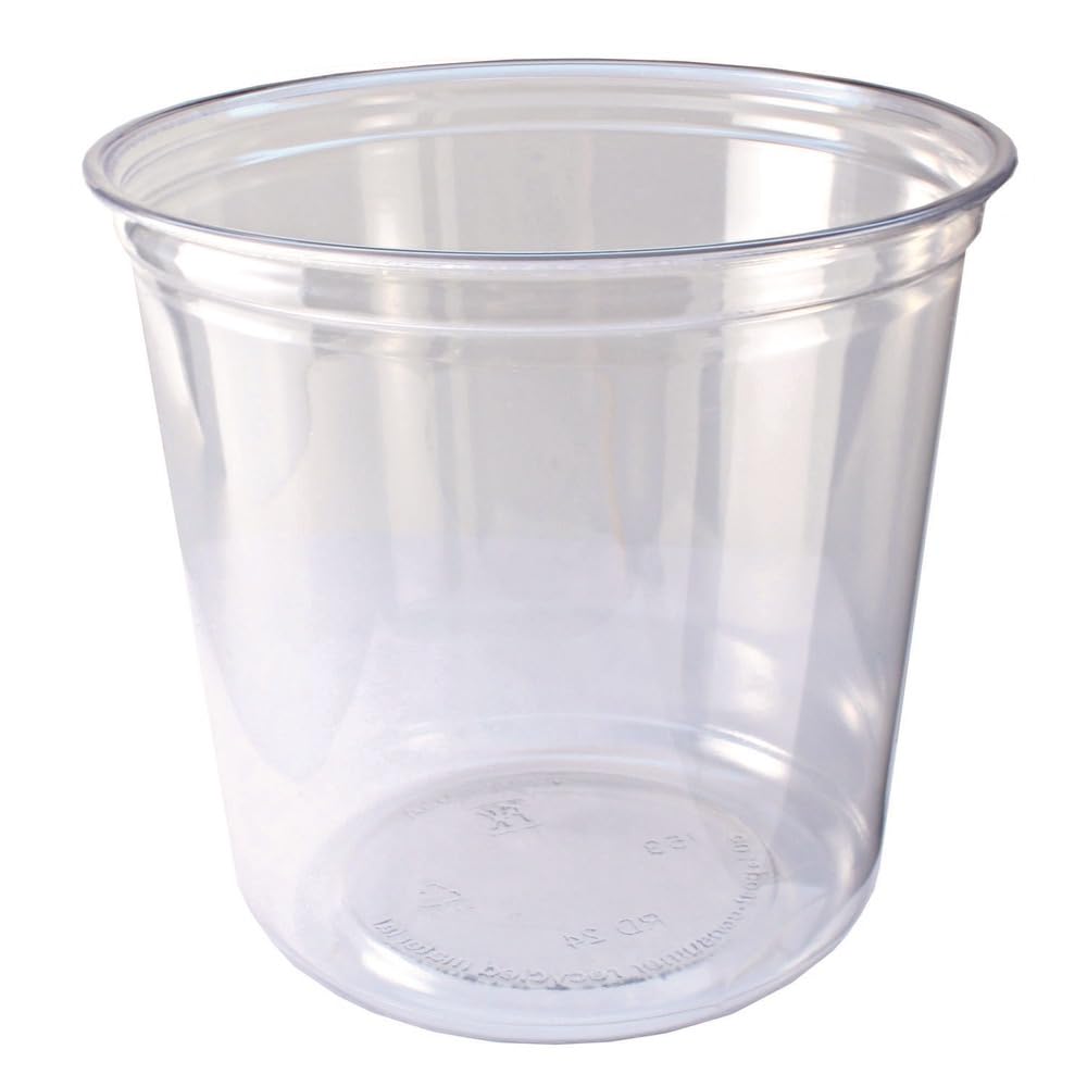 Fabri-Kal 9501036 24 oz 4.6 in. Diameter x 3.6 in. Height Plastic Recycleware Round Deli Container - Clear (500/Carton)