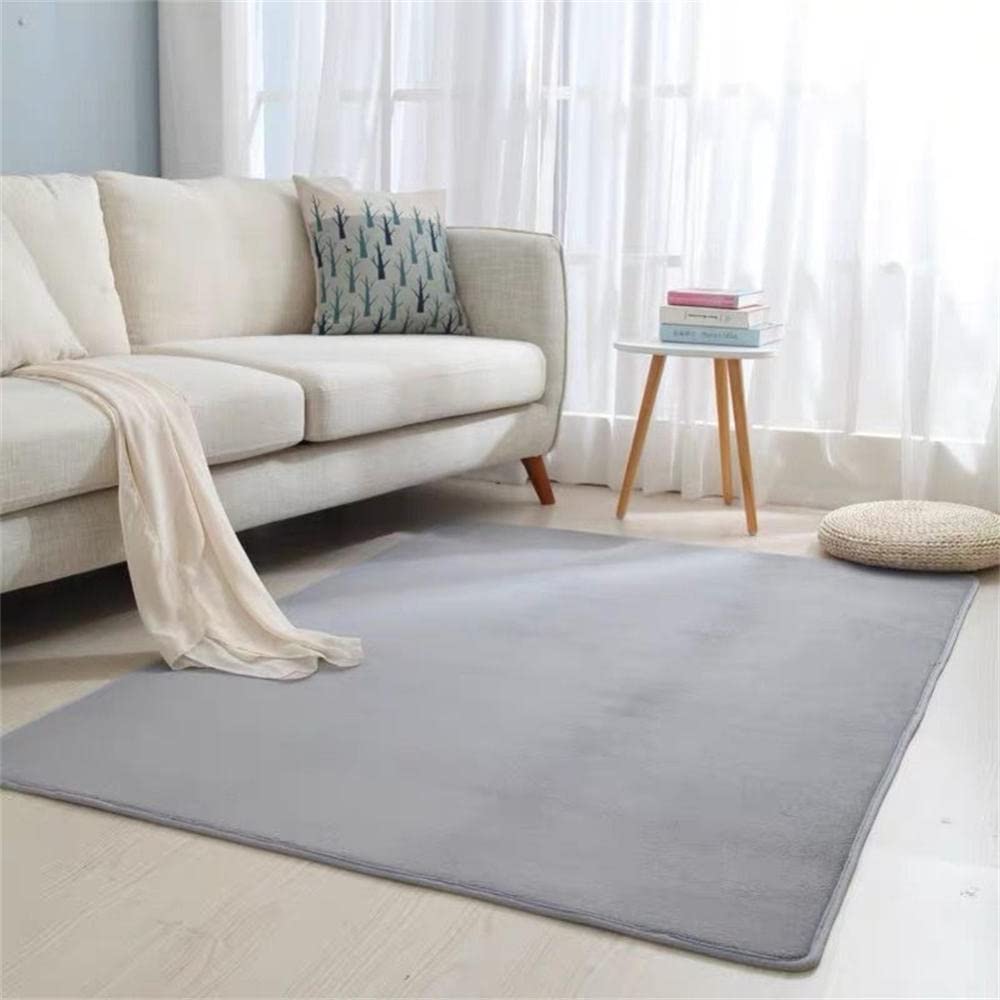 Tapis salon moderne abstrait LUNEZY super doux gris