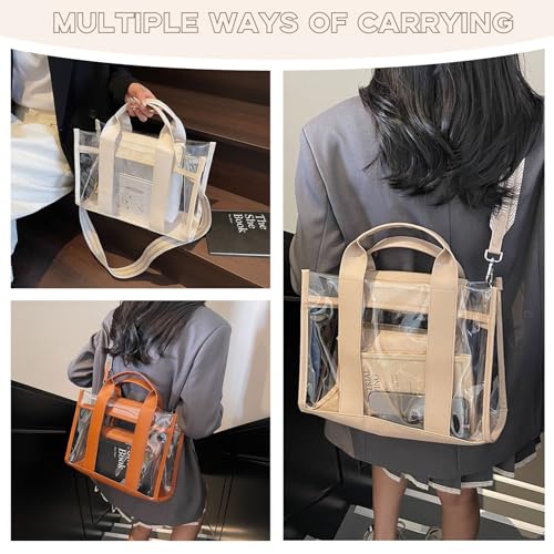 Bolso Tote transparente para mujer con correa ajustable miniatura 7