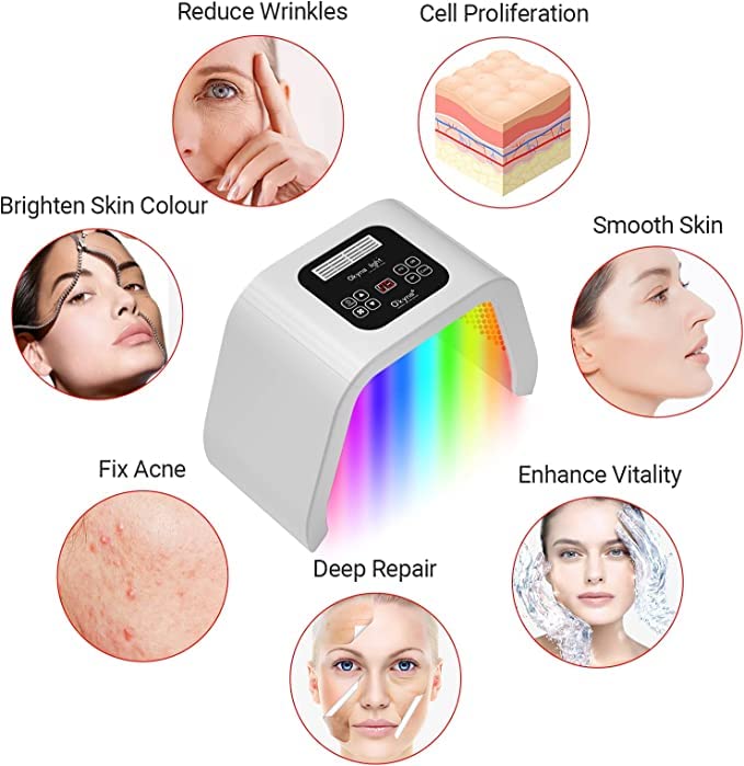 Kostech Omega LED-Face-Mask-Light-Therapy 7 Color LED Face Mask SPA Facial Equipment Skin Rejuvenation Light Facial Body Beauty Machine for Skin Care - Image 7