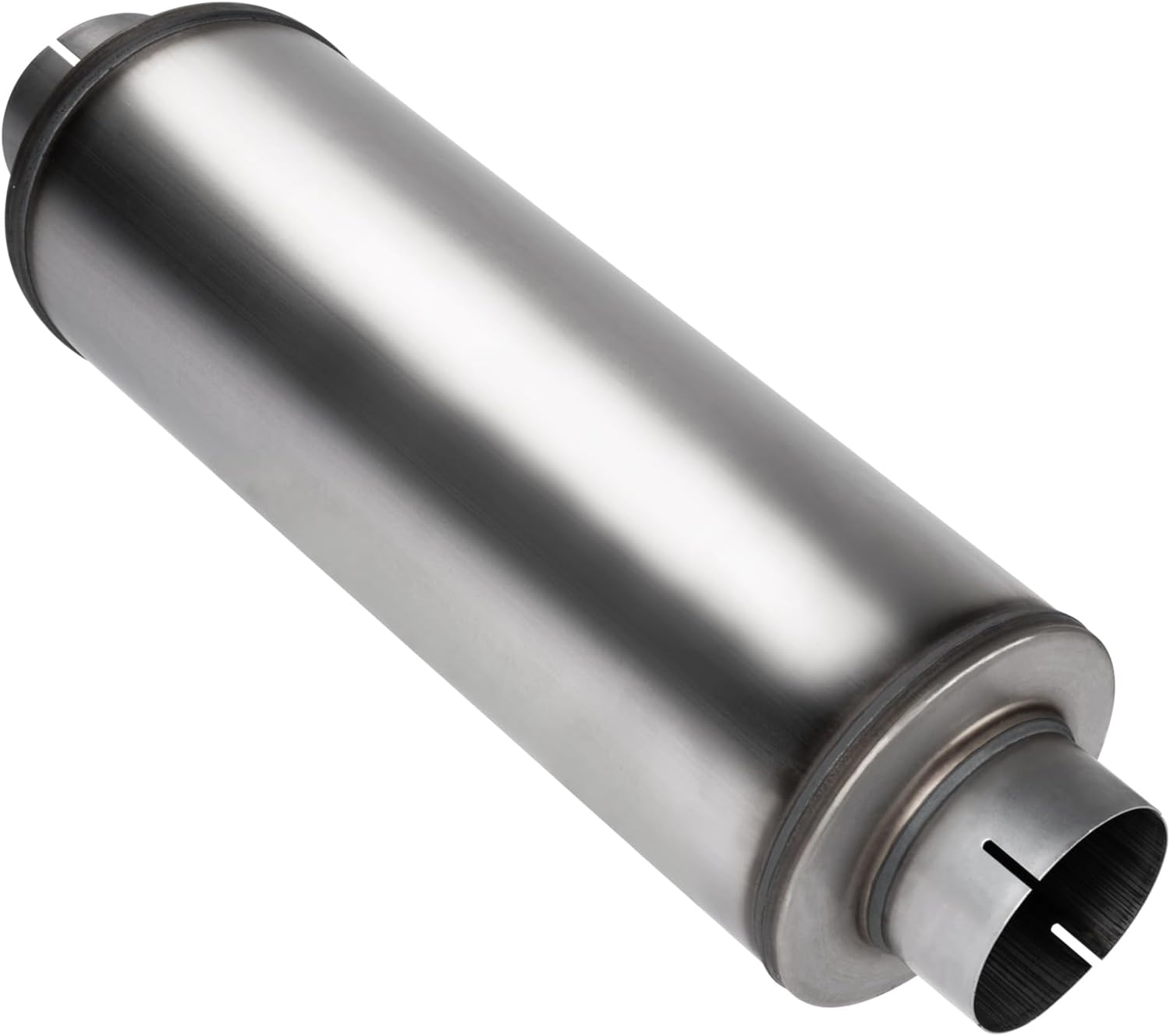 4'' Exhaust Muffler, 4'' inlet/outlet, Universal 30'' Overall Stainless Steel Straight Through Design, Resonator Muffler 8"Body-4"