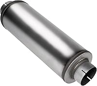 Vista 1 de Silenciador de escape de 4 pulgadas, entrada/salida de 4 pulgadas, diseño recto universal de acero inoxidable de 30 pulgadas, silenciador resonador