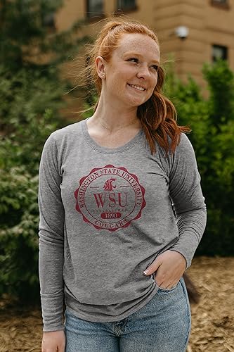 Washington State Cougars NCAA Officially Licensed Women's Tri-Blend Long Sleeve T-Shirt Emblem, XX-Large