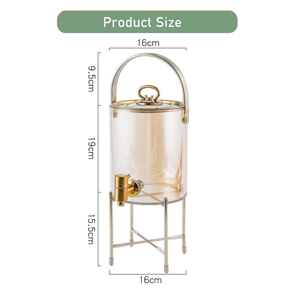 Getränkespender Fass-Getränkespender mit Ständer, Getränkespender mit Wasserhahn, Glasgefäß, Getränkespender für Cocktails, Saft, Wasser, hohe Temperatur