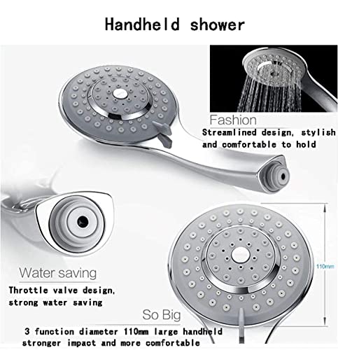 Système de douche chromé effet pluie et douchette à main 2 fonctions - 5