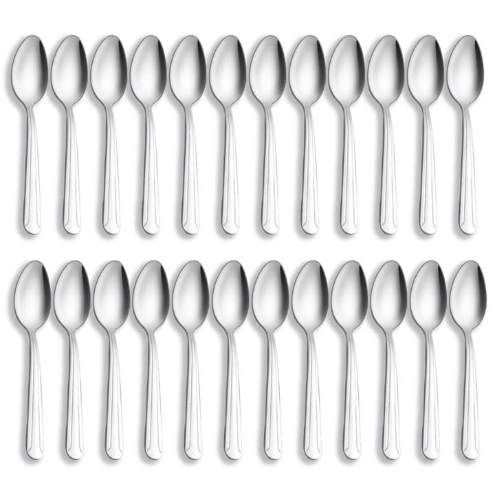 Hunnycook Teaspoons Set 24 - Food-Grade Stainless Steel Tea Spoons Set,Coffee Spoons Cutlery, Mirror Polished Dessert Spoon Set for Home, Kitchen or Restaurant, Dishwasher Safe(5.7"/15cm)