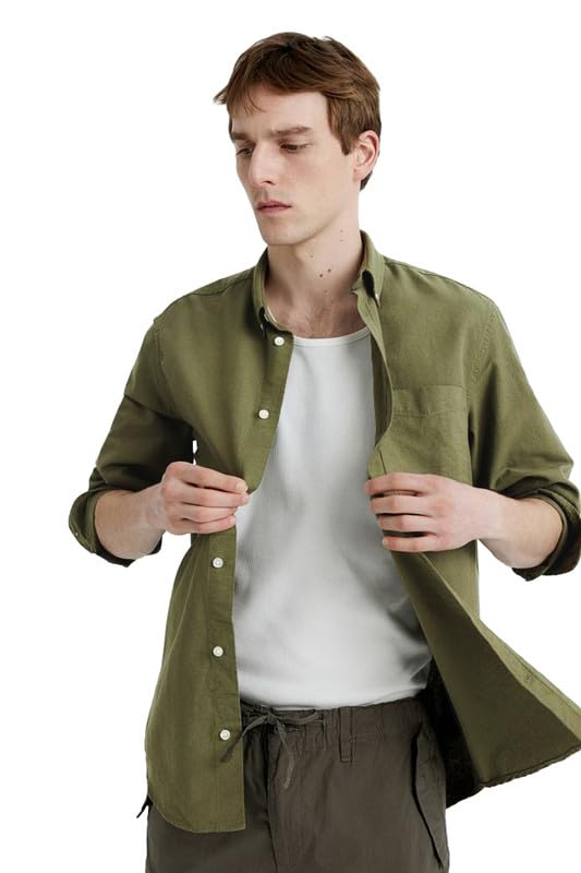 Image of BE ACTIVE Men's Oxford Cotton Lycra Casual Shirt || Men Stylish Shirt || Full Sleeves || Simple Shirt for Men || Timeless Style & Comfort