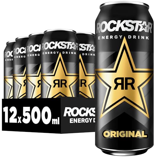 Rockstar Energy Drink Original - Koffeinhaltiges Erfrischungsgetränk für den Energie Kick, EINWEG (12x 500ml) (Verpackungsdesign kann abweichen) 1