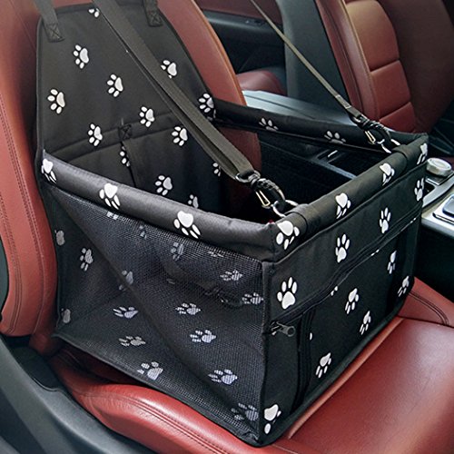 Upworld Pet Dog Car Booster Seat Carrier, Dog Puppy Cat Travel Safety Seat Carrier with Dog Seat Belt，Foldable Portable and Waterproof Non-Slip for Dog Cat up to 25lbs