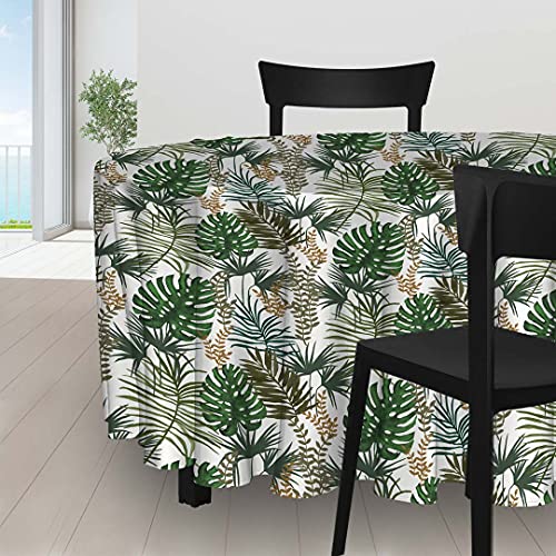 Soleil d'ocre, Amazonie Nappe Anti-tâches Ronde, Polyester, Diametre 180 cm