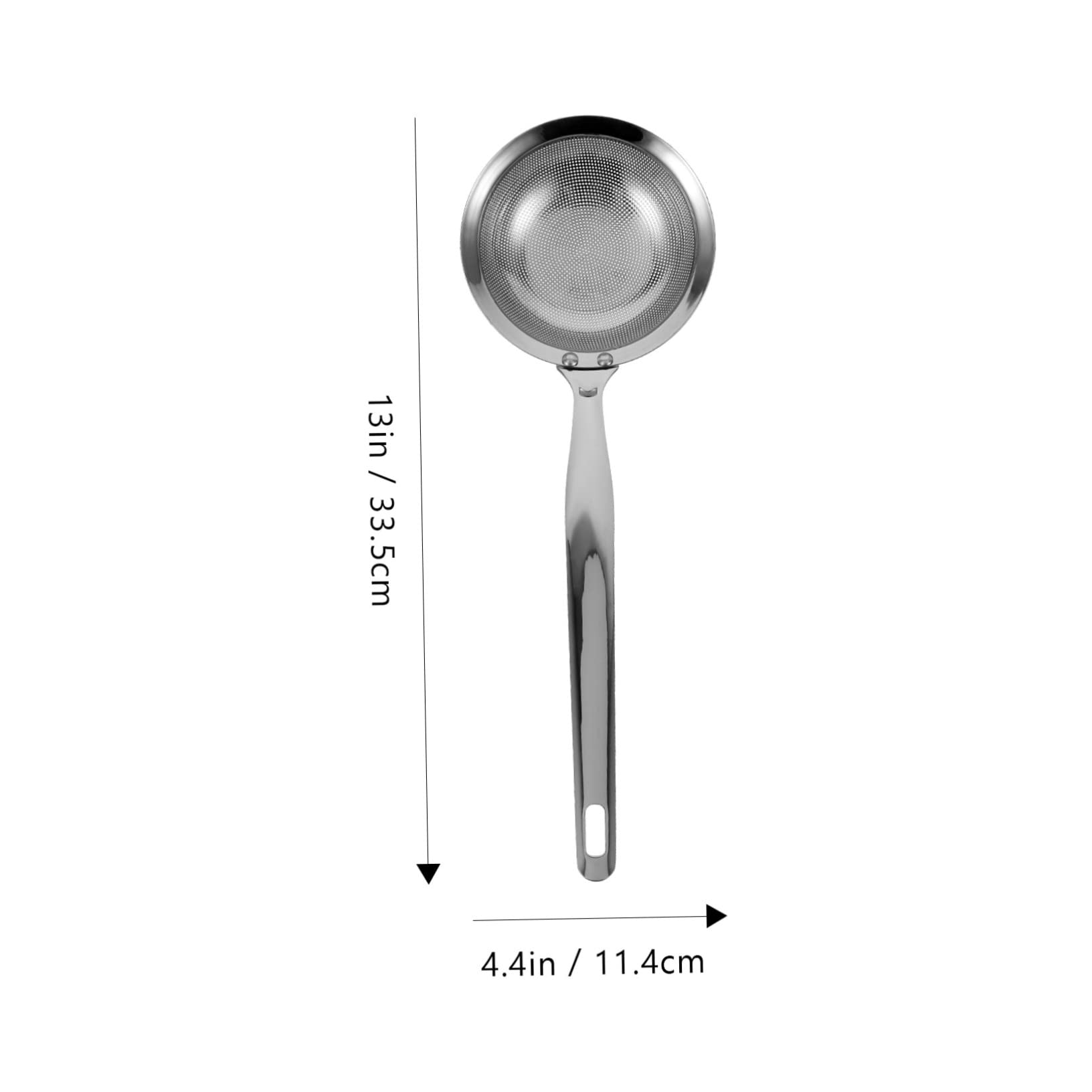 Cabilock Stainless Steel Skimming Spoon with Perforated Kitchen Strainer for Deep Fryer for Cooking Spaghetti and Pasta Comfortable Handle Decorative and Practical