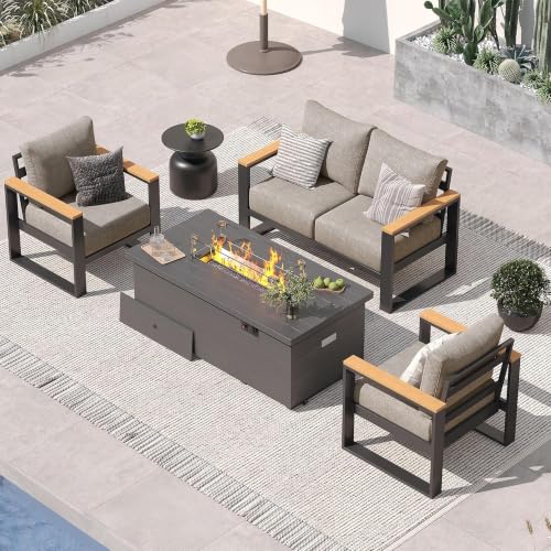 Image of Sundale Outdoor Aluminum Patio Furniture Set, 4 Piece Conversation Sets
