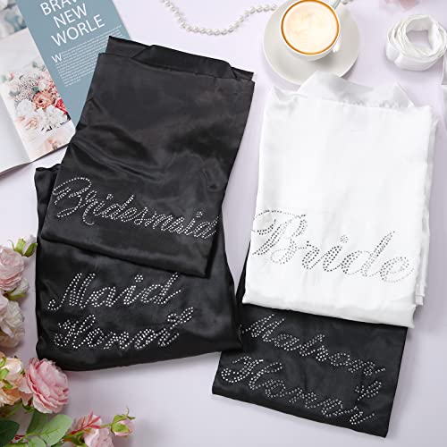 7 Pcs Bride Satin Robes Bridesmaid Robes Bridal Shower Kimono Clothes for Women Bridal Shower Wedding Bridesmaid Favors3