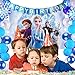 Frozen Birthday Party Supplies, Frozen Party Decorations 82 PCS Include Frozen Backdrop Snowflake Balloon Garland Arch Kit, Elsa, Anna and Olaf Foil Balloon and Happy Birthday Banner for Kids Birthday