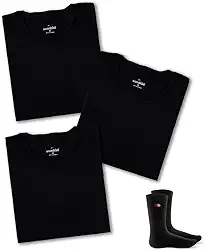 Kit com 3 Camisetas Masculinas Basicas em Algodao e 2 Meias Cano Medio Sandrini Oficial Cores Sortidas ou Pretas Conforto e Qualidade para o Dia a Dia