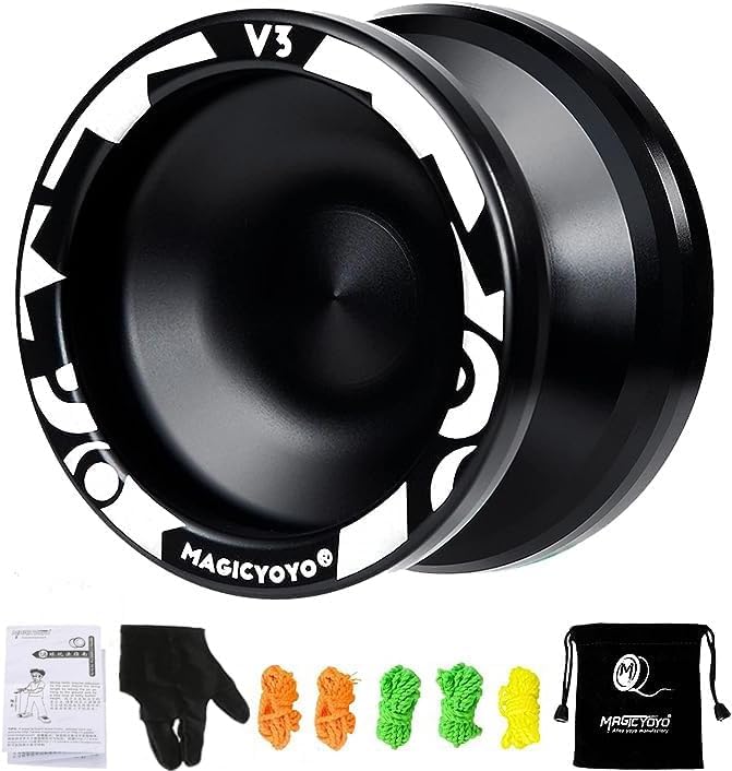 GoolRC V3 Yoyo, Professional Responsive Yoyo for Teen and Beginners, Metal Handball with Long Spin Time, 5 Strings, Glove and Bag
