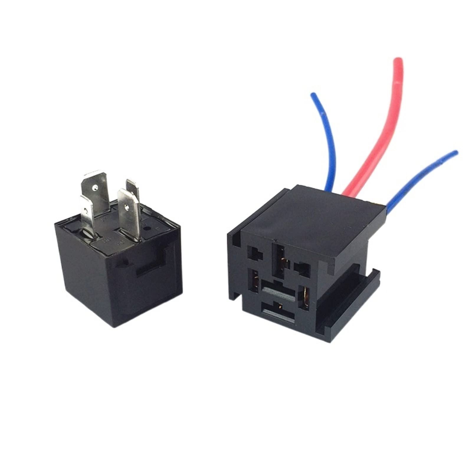 Relé de automóvil + enchufes de relé con Cable 11AWG 4 Pines 5 Pines JD1914 DC 12V/24V 80A Controlador de iluminación automotriz (Size : 24V 80A 4pin)
